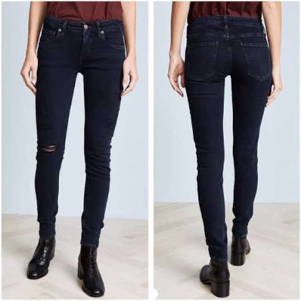 Agolde Lara Low Rise Distressed Skinny Jeans